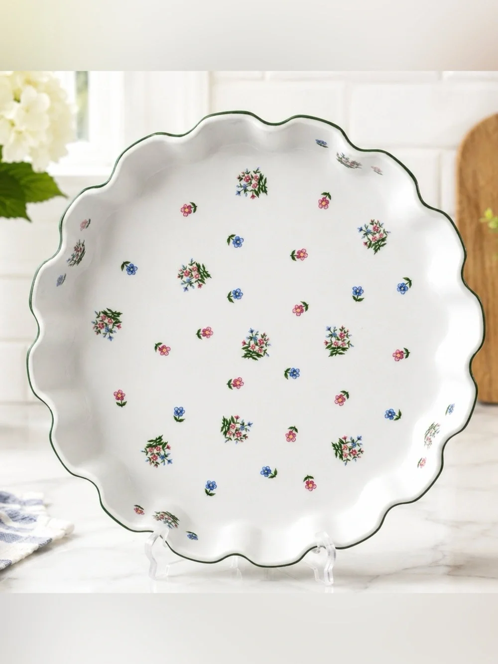 Vintage Petite Fleur by Andrea Sadek Quiche Tart Pan Oven To Table Cookware